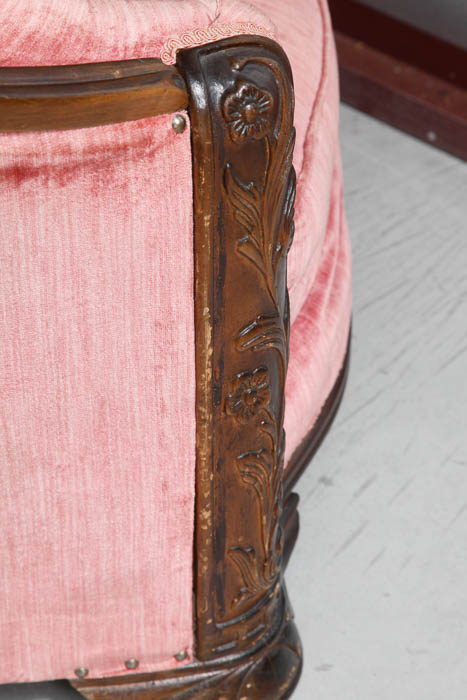 Art Deco Pink Velvet 1930's Vintage Club Chair