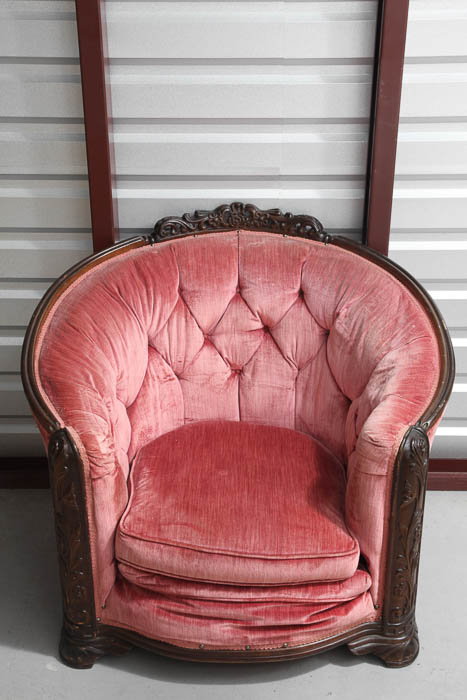 Art Deco Pink Velvet 1930's Vintage Club Chair
