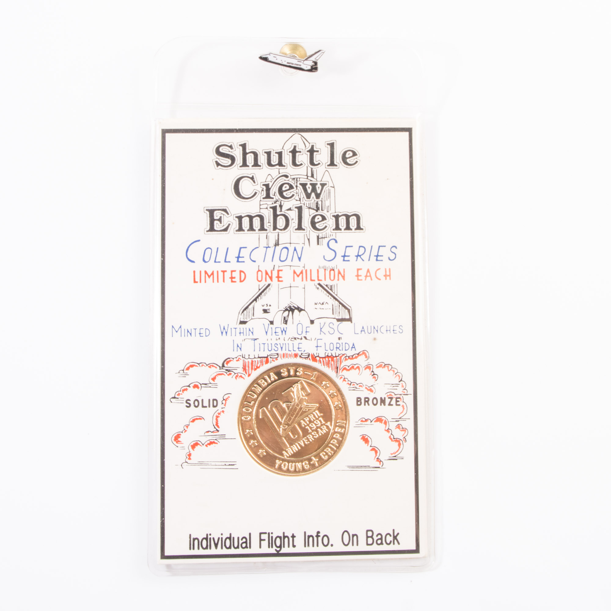 Solid Bronze 1981 Shuttle Crew Emblem