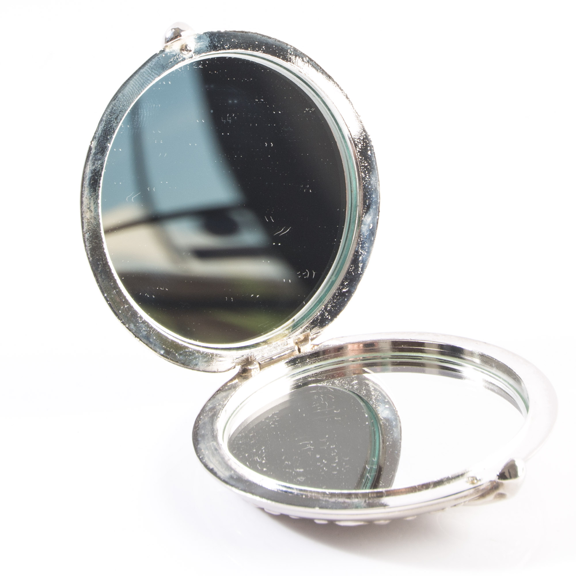 Victorian Style Silver Plated Compact