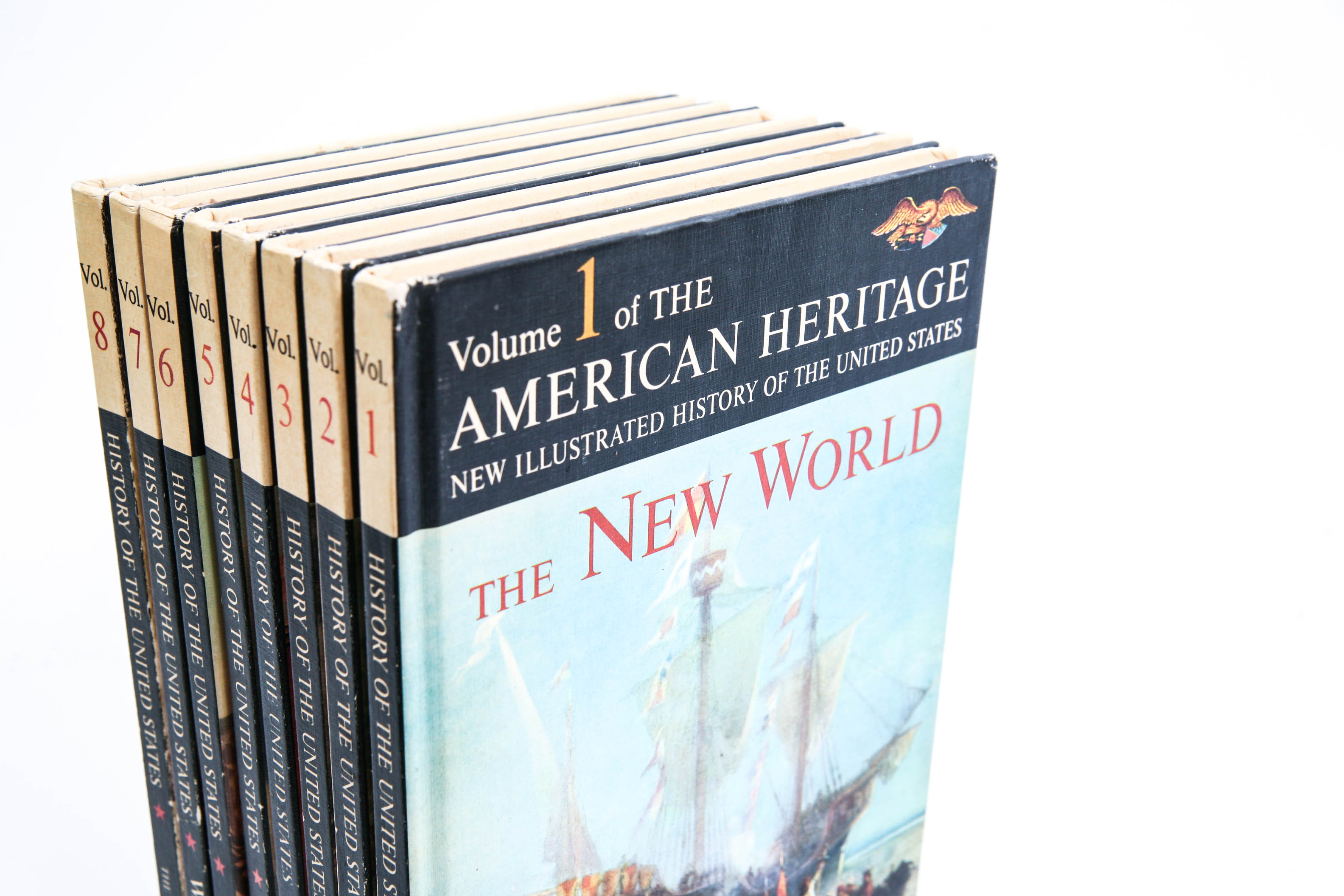Volumes 1-8 of American Heritage from Dell Publishing