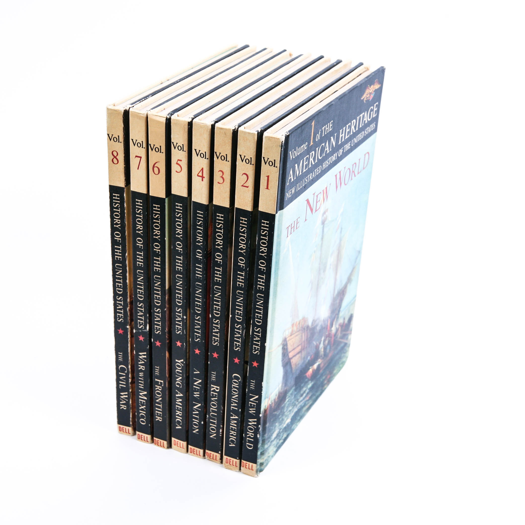 Volumes 1-8 of American Heritage from Dell Publishing