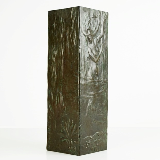 A Spectacular Kozaburo Takeishi (1879-1964) Bronze Mermaid Vase, Signed