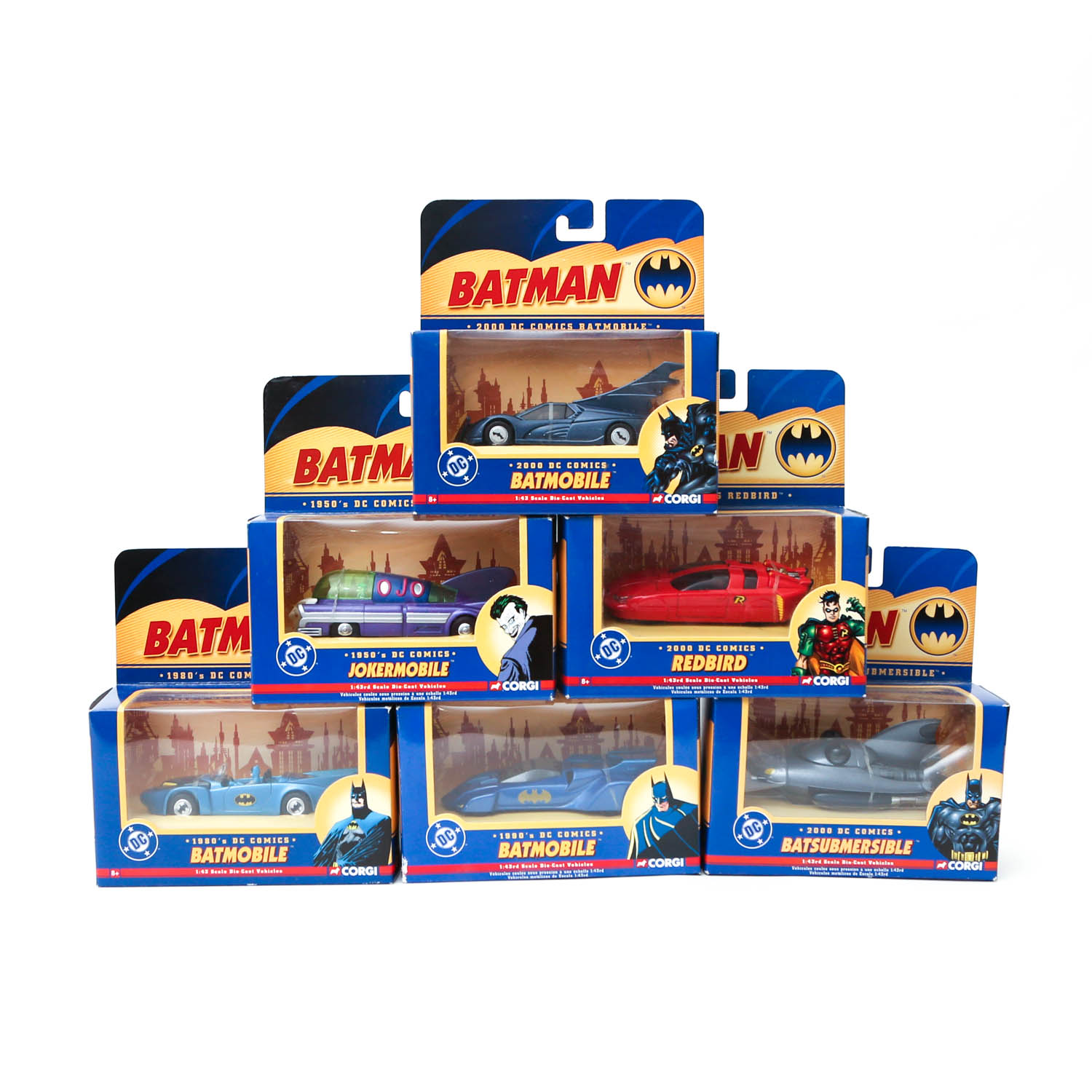 Grouping of Vintage Diecast Corgi  Batman Batmobile Model Cars