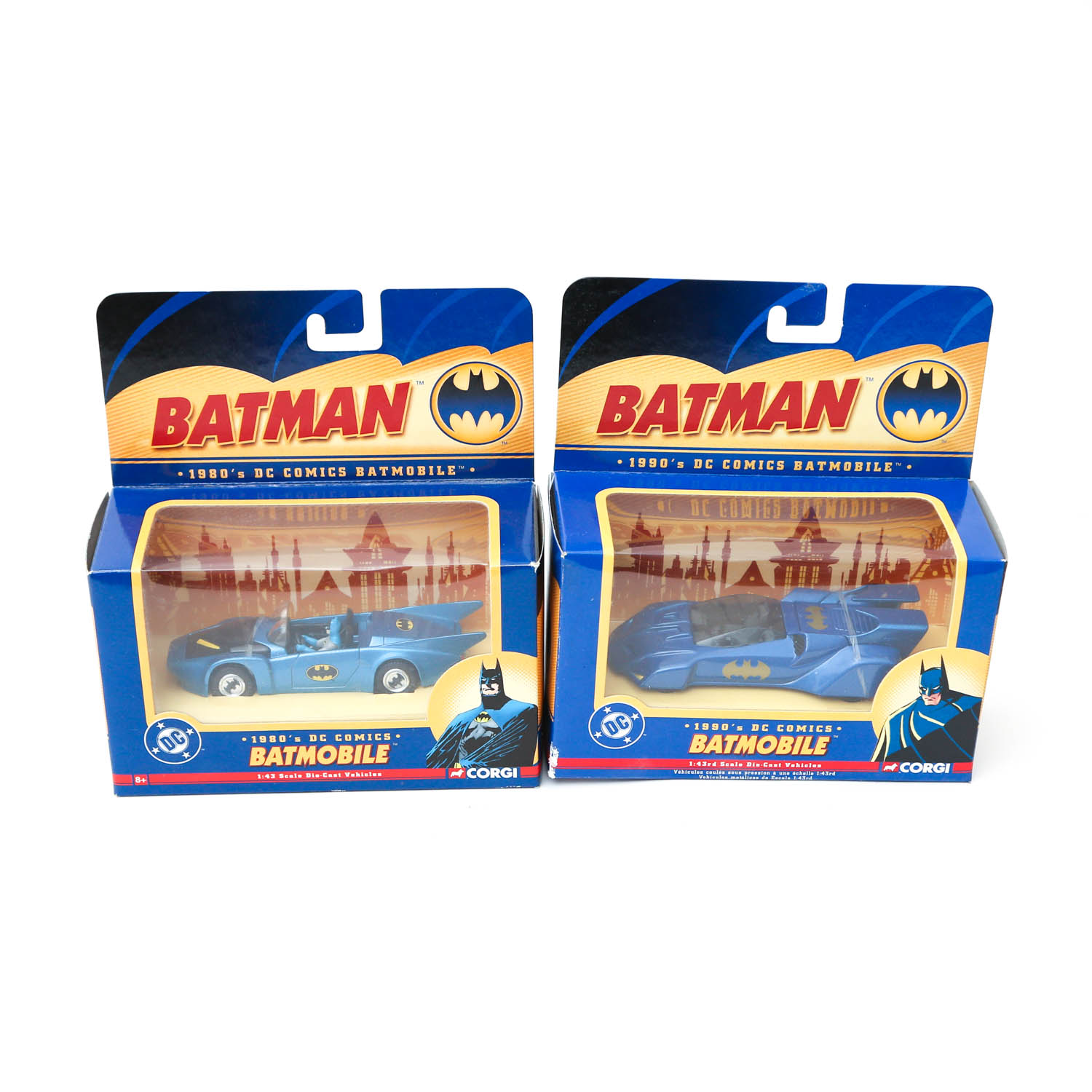Grouping of Vintage Diecast Corgi  Batman Batmobile Model Cars