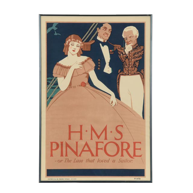 Gilbert & Sullivan 1878 Opera Poster "H.M.S. Pinafore" - WVXU