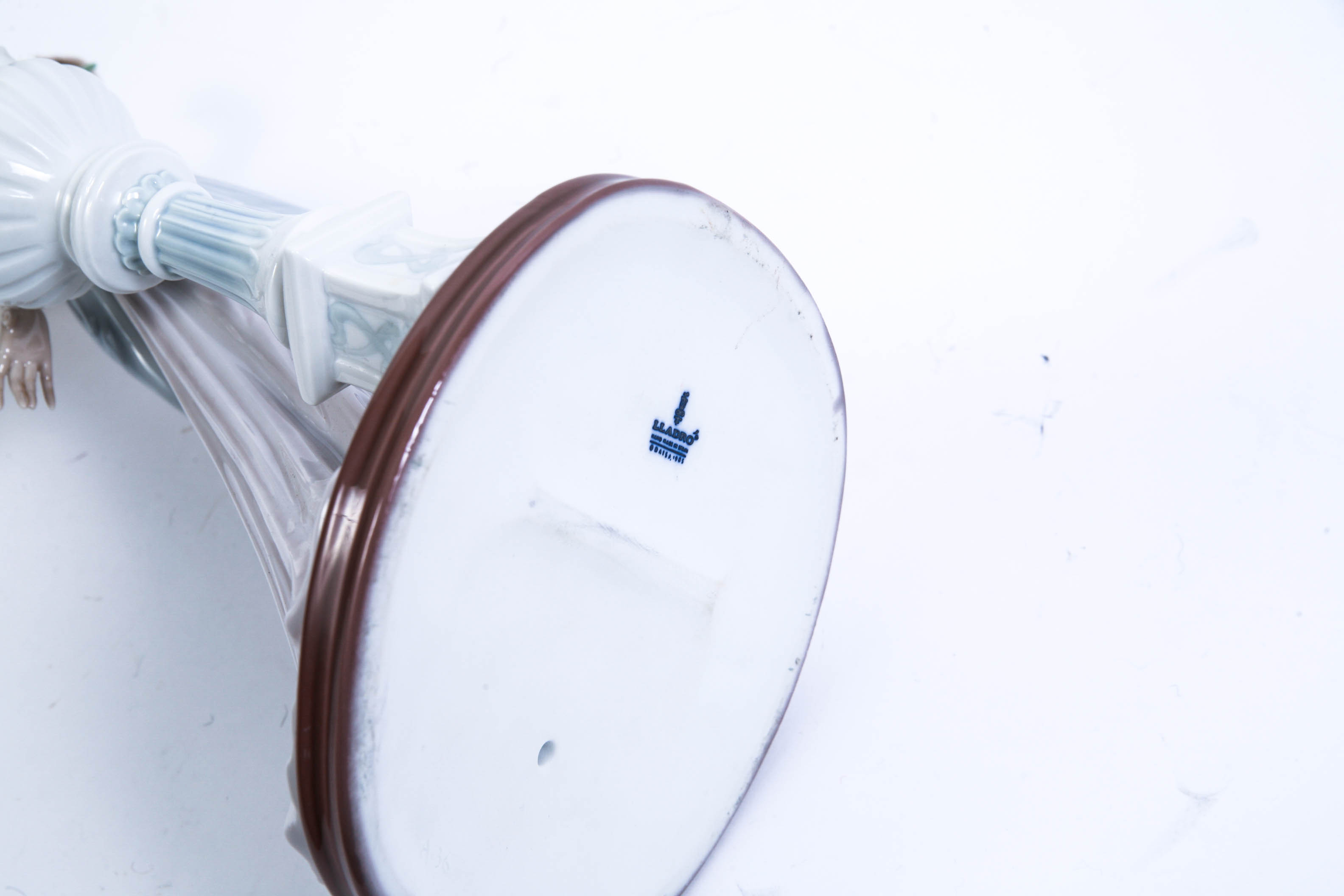 Lladro " Lady with Flowers and Pedestal"