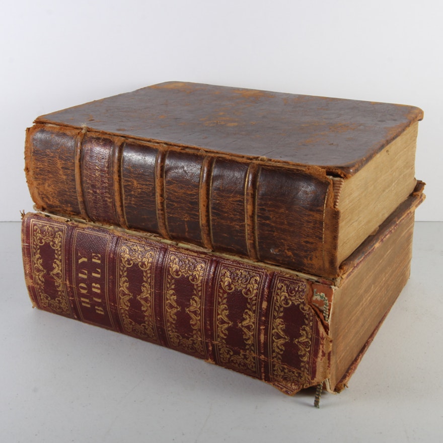 Antique Bibles and Book of Genealogy