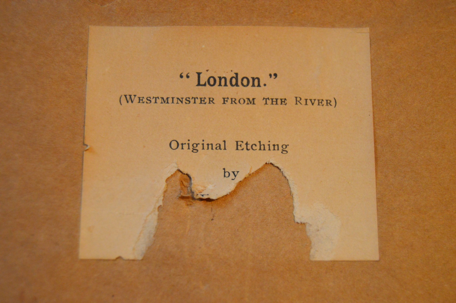 James Grant Etching Titled "London"