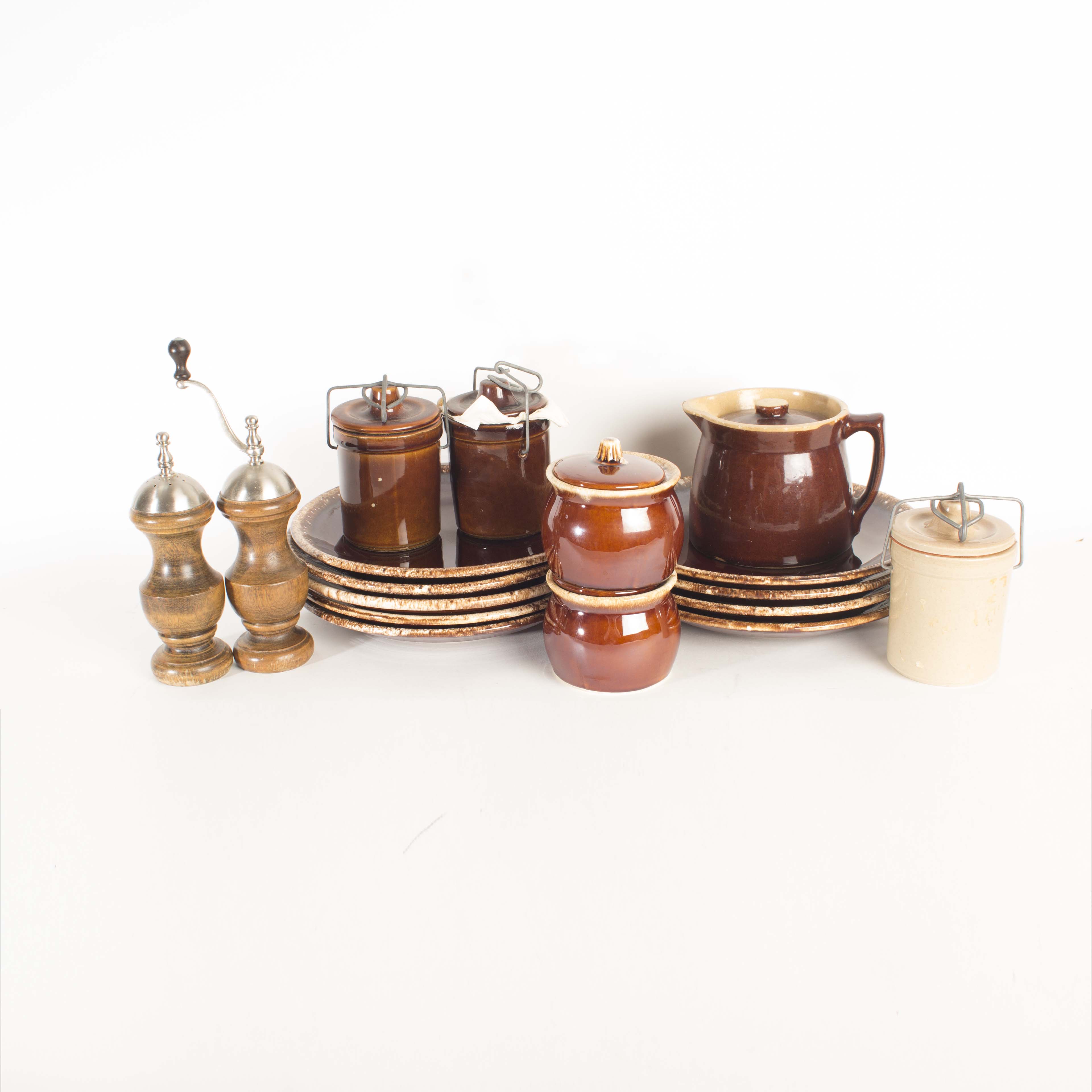 Vintage Hull Pottery Dinner Plates and Kitchen Accessories