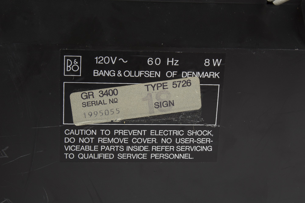 Bang & Olufsen of Denmark BeoGram 3400 Rosewood Record Deck