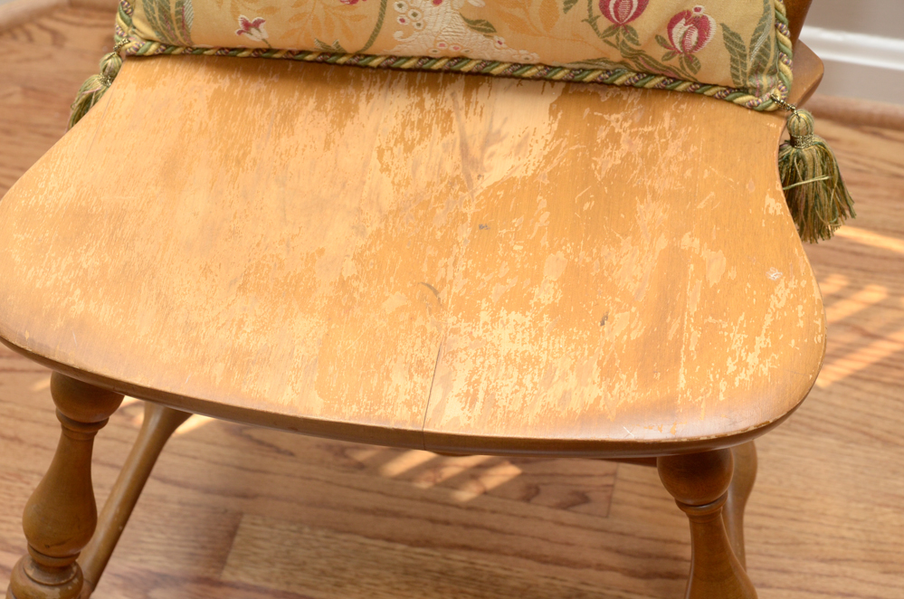 Vintage Colonial Style Spindleback Chair and Pillow