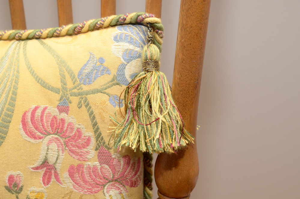 Vintage Colonial Style Spindleback Chair and Pillow