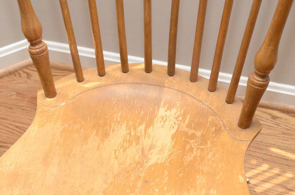 Vintage Colonial Style Spindleback Chair and Pillow