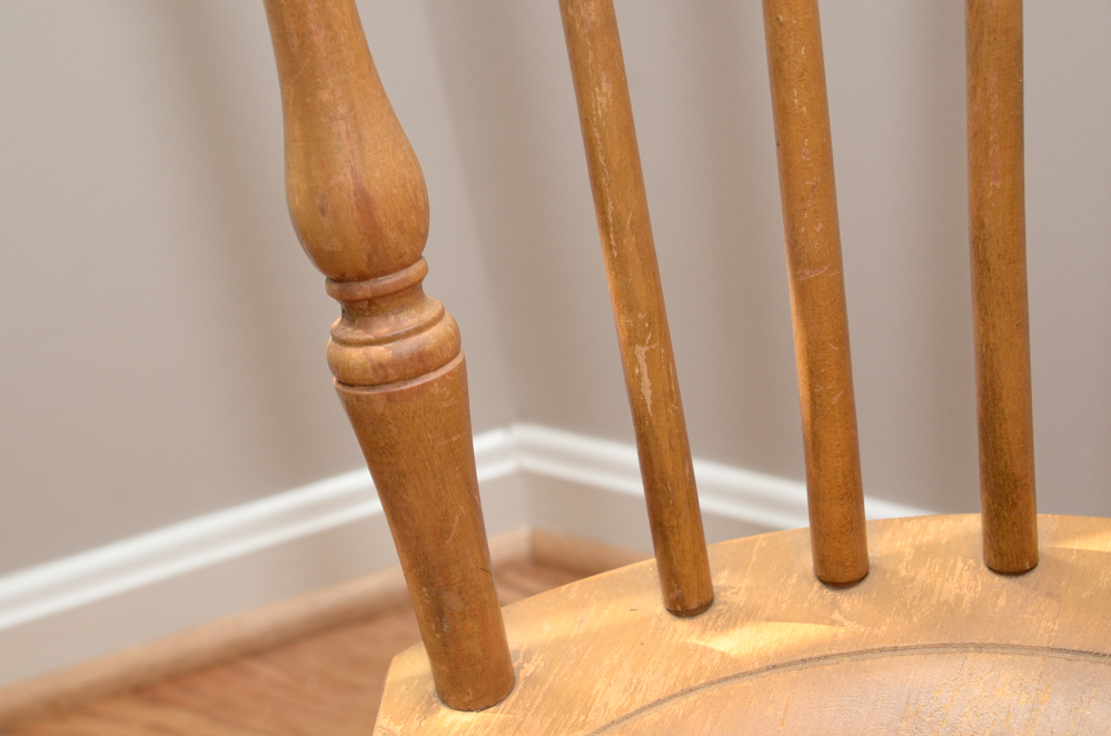 Vintage Colonial Style Spindleback Chair and Pillow