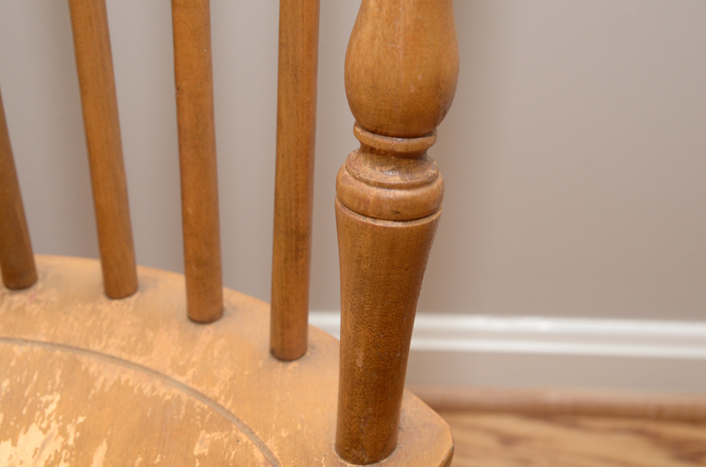 Vintage Colonial Style Spindleback Chair and Pillow