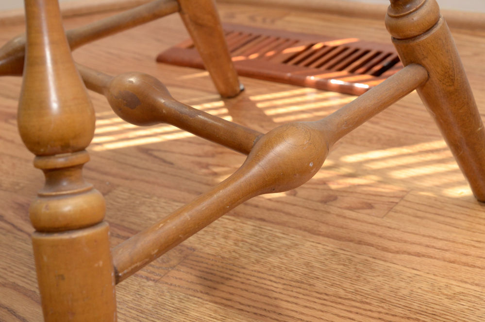 Vintage Colonial Style Spindleback Chair and Pillow