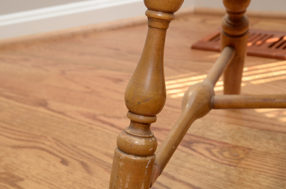 Vintage Colonial Style Spindleback Chair and Pillow