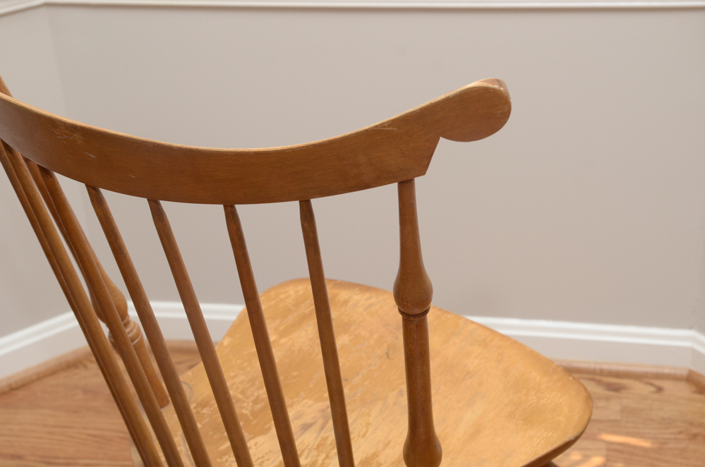 Vintage Colonial Style Spindleback Chair and Pillow