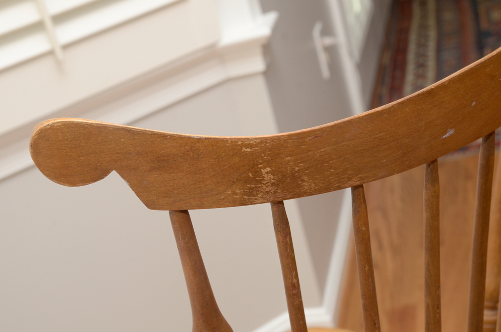 Vintage Colonial Style Spindleback Chair and Pillow