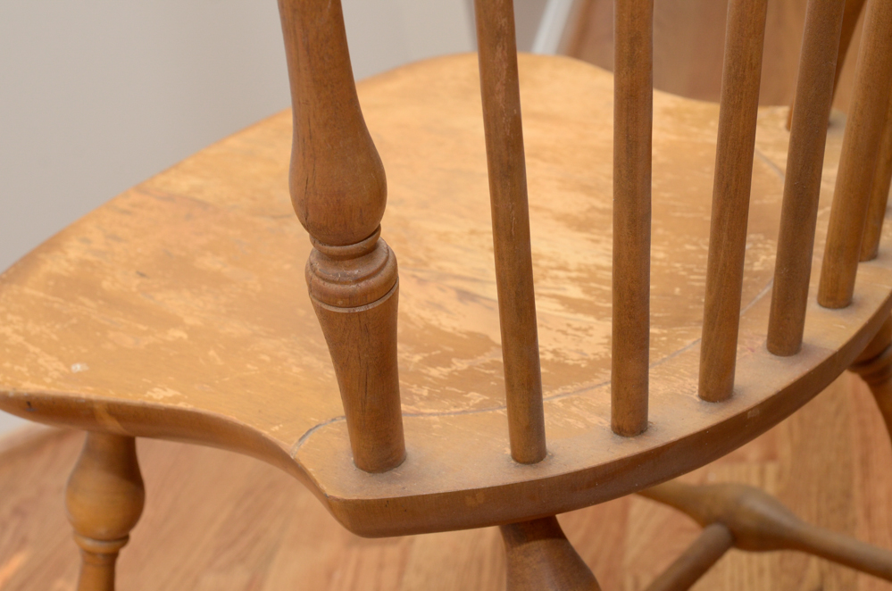 Vintage Colonial Style Spindleback Chair and Pillow