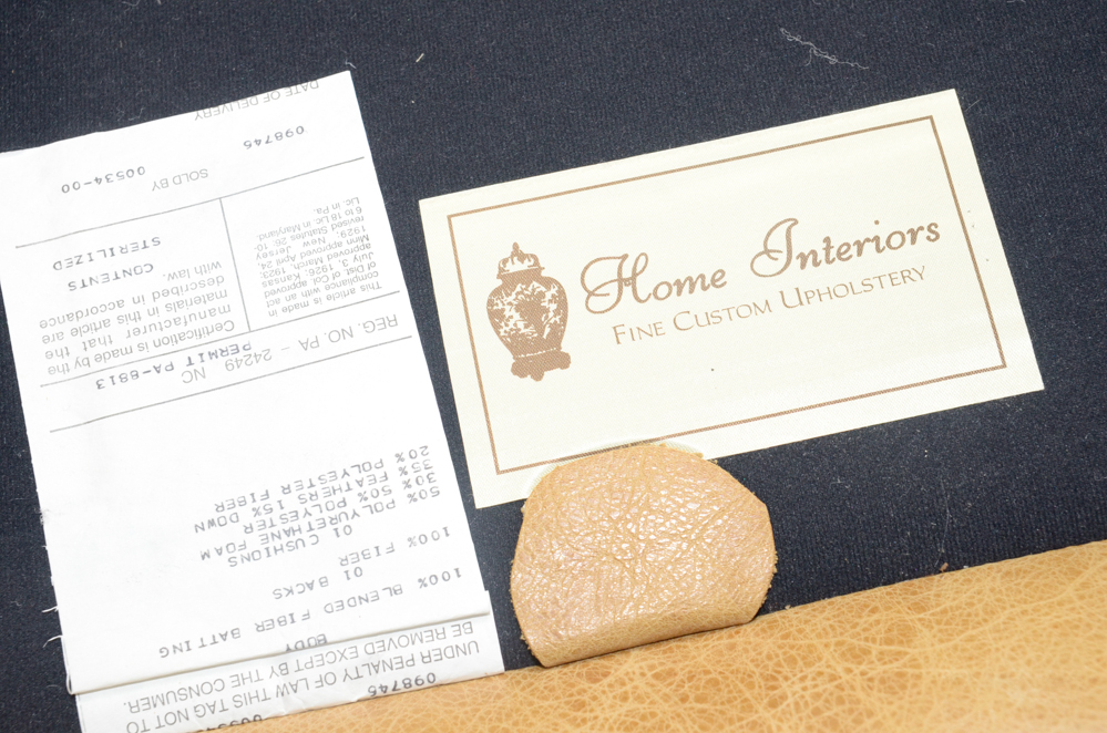 Pearson Furniture Yellow Leather Lounge Chair with Ottoman