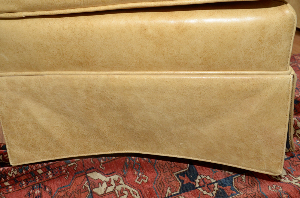 Pearson Furniture Yellow Leather Lounge Chair with Ottoman