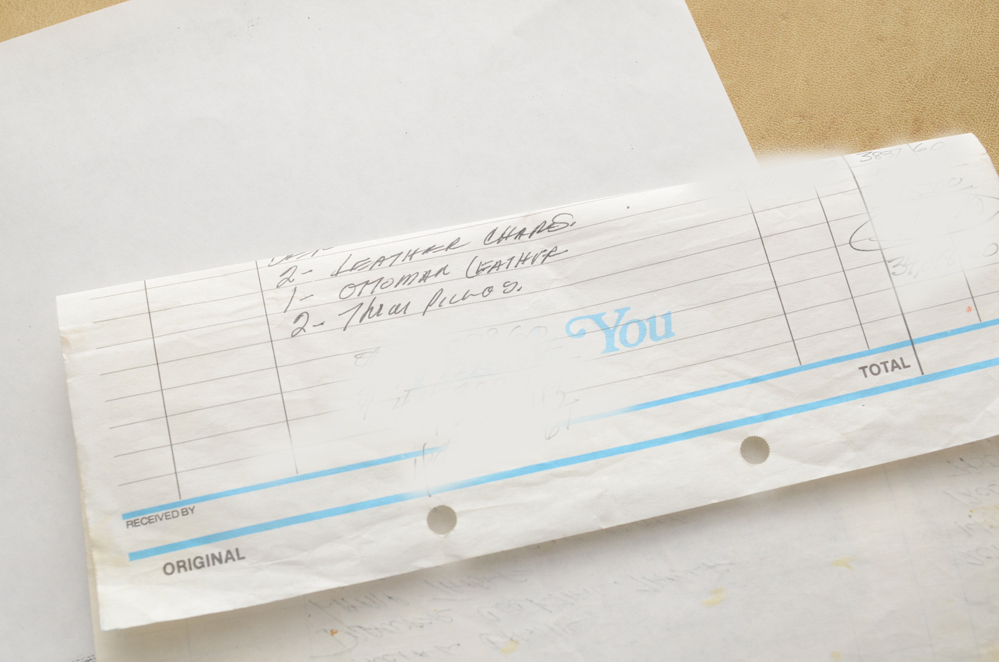 Pearson Furniture Yellow Leather Lounge Chair with Ottoman