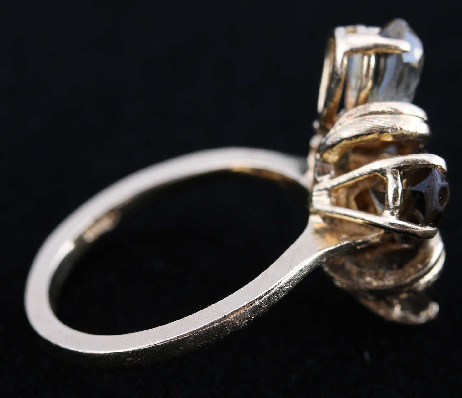 14K Yellow Gold Ring with Smokey Quartz and Citrine