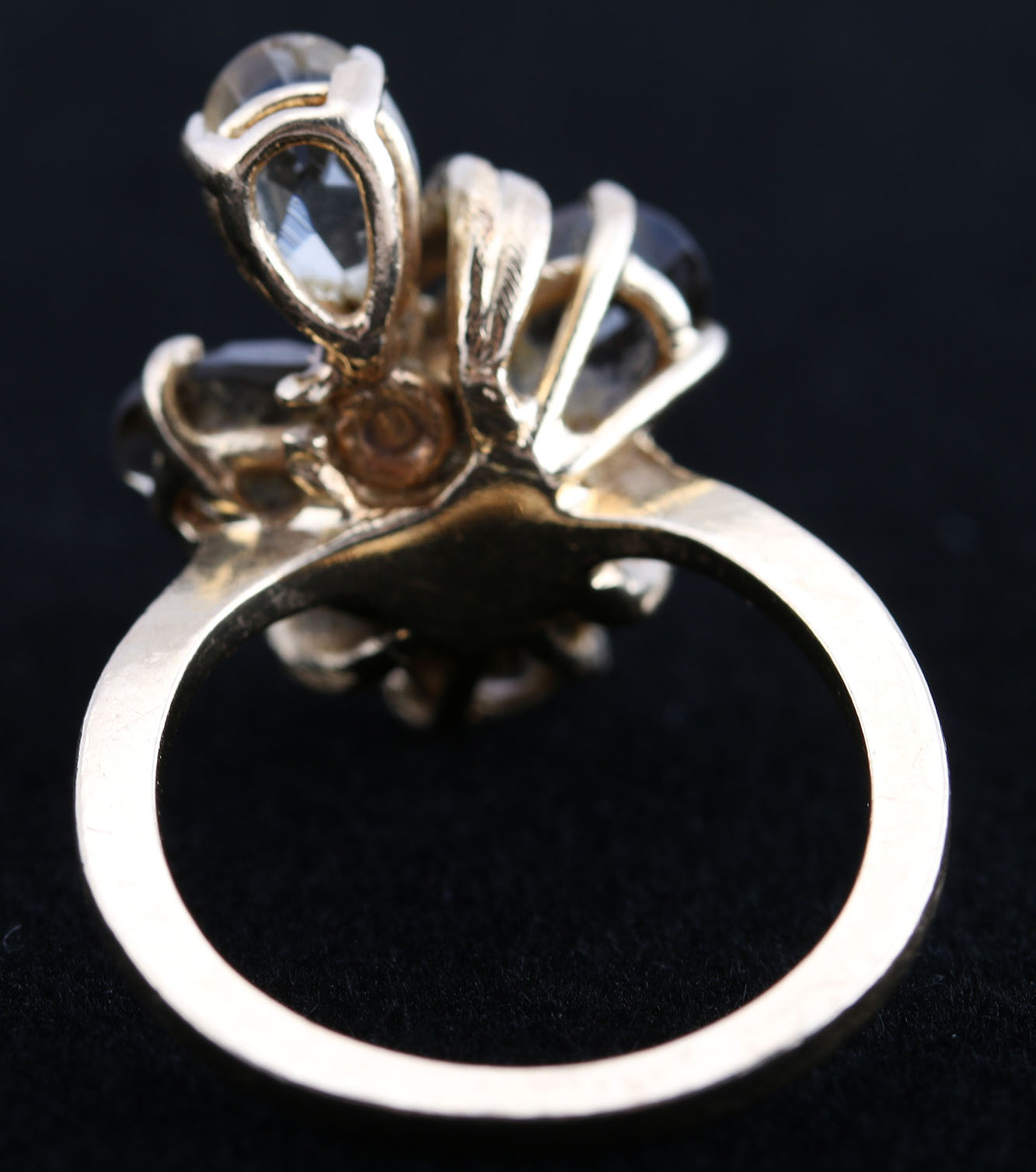 14K Yellow Gold Ring with Smokey Quartz and Citrine