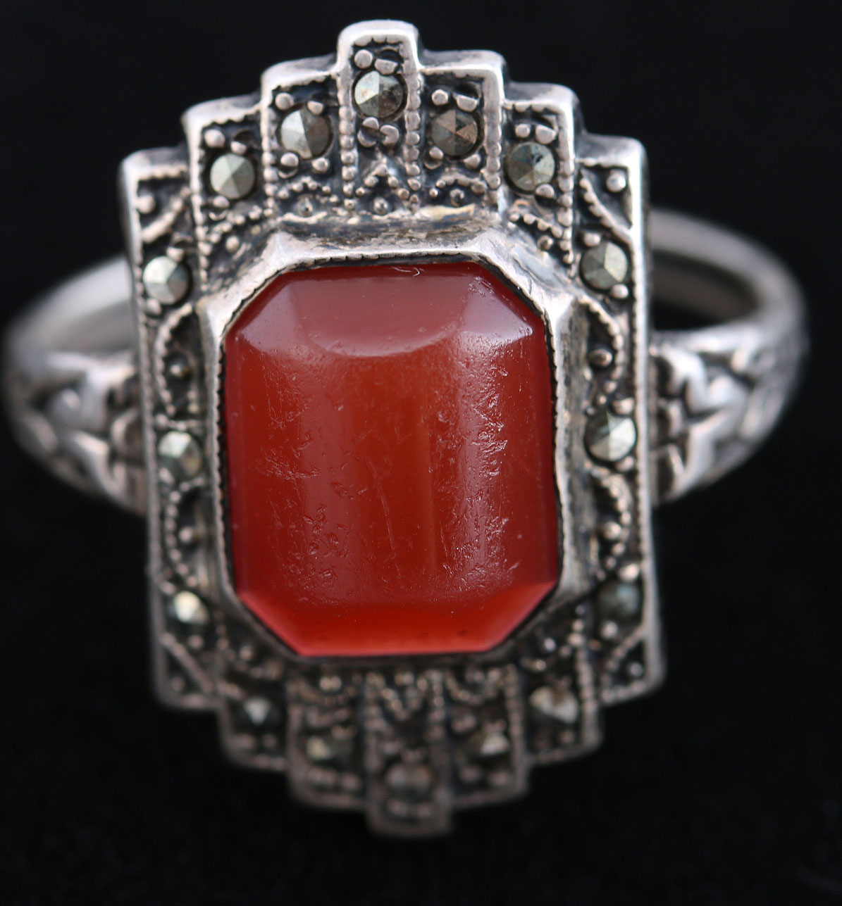 Assorment of Stamped Sterling Silver Rings with Various Stones