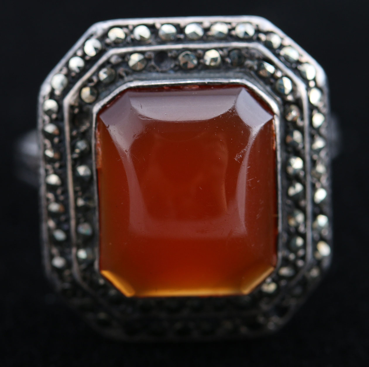 Assorment of Stamped Sterling Silver Rings with Various Stones