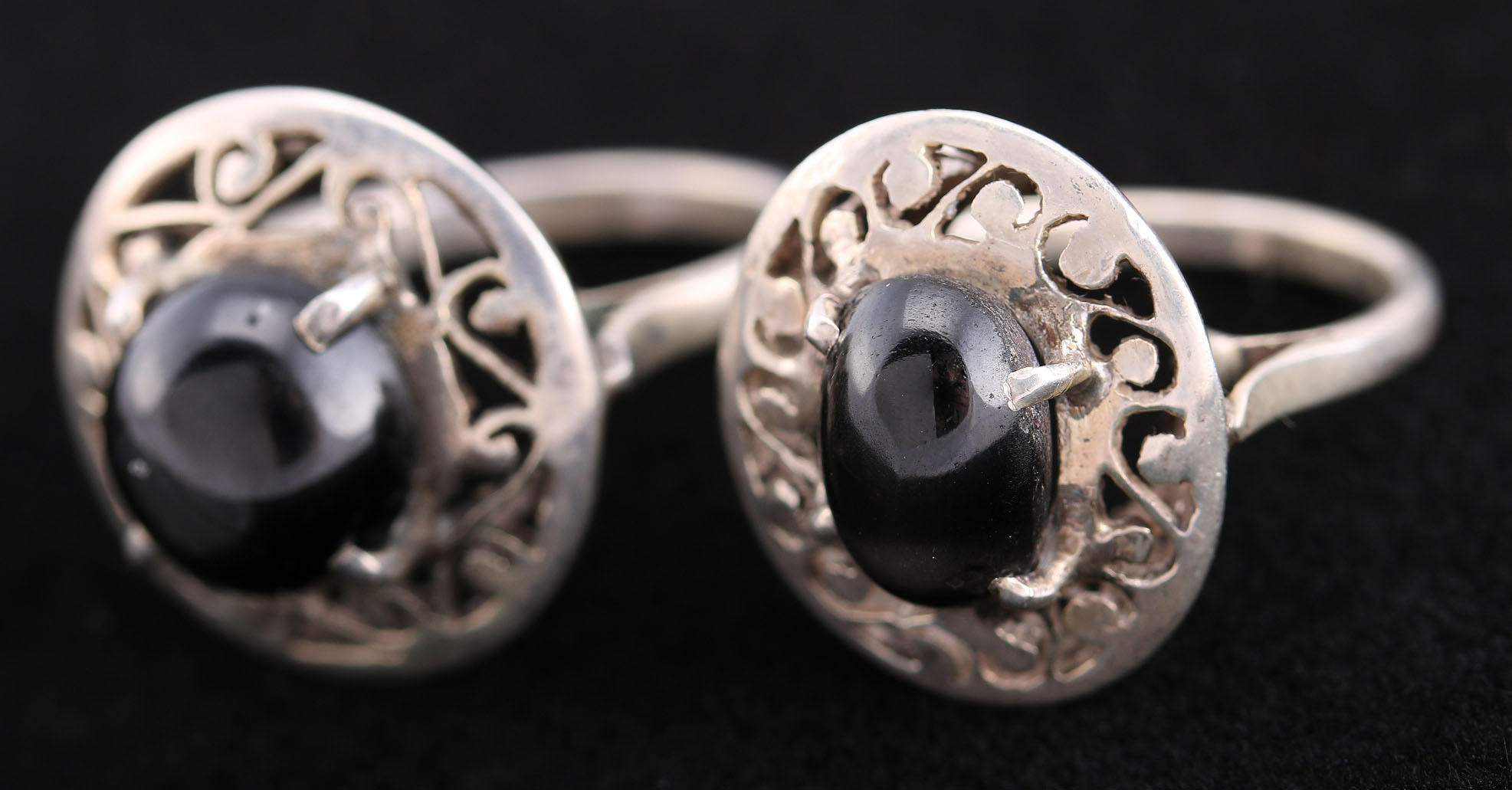Assorment of Stamped Sterling Silver Rings with Various Stones
