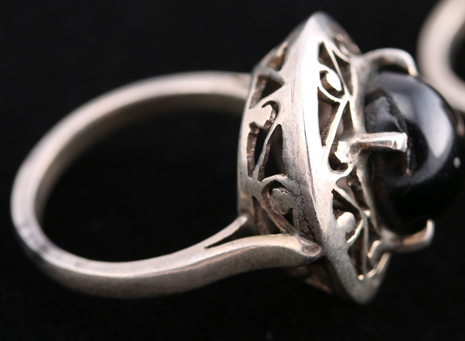 Assorment of Stamped Sterling Silver Rings with Various Stones