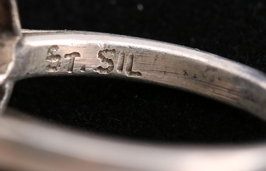 Assorment of Stamped Sterling Silver Rings with Various Stones