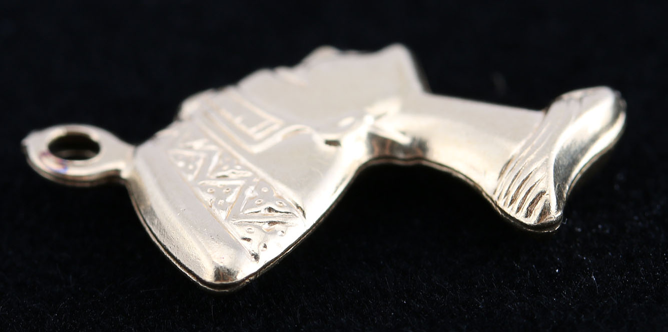 18K Yellow Gold Egyptian Profile Pendant