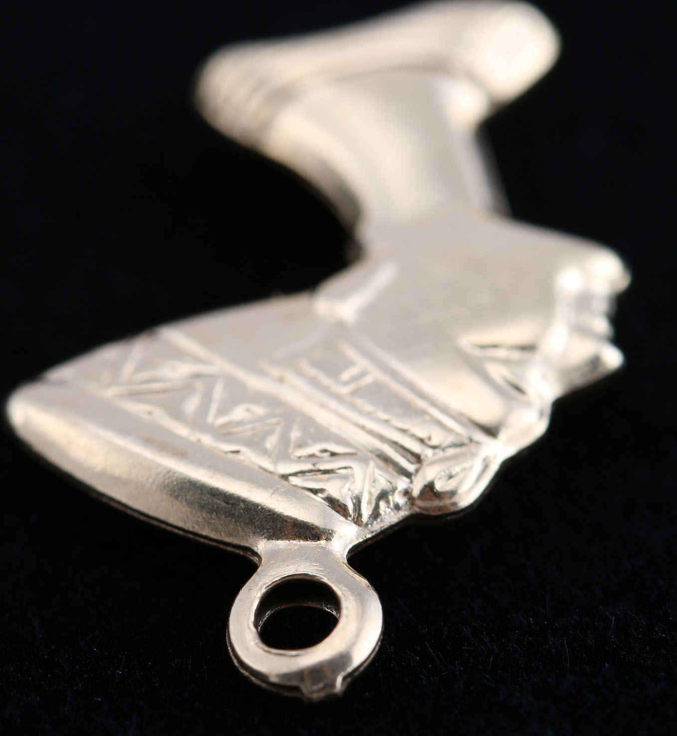 18K Yellow Gold Egyptian Profile Pendant