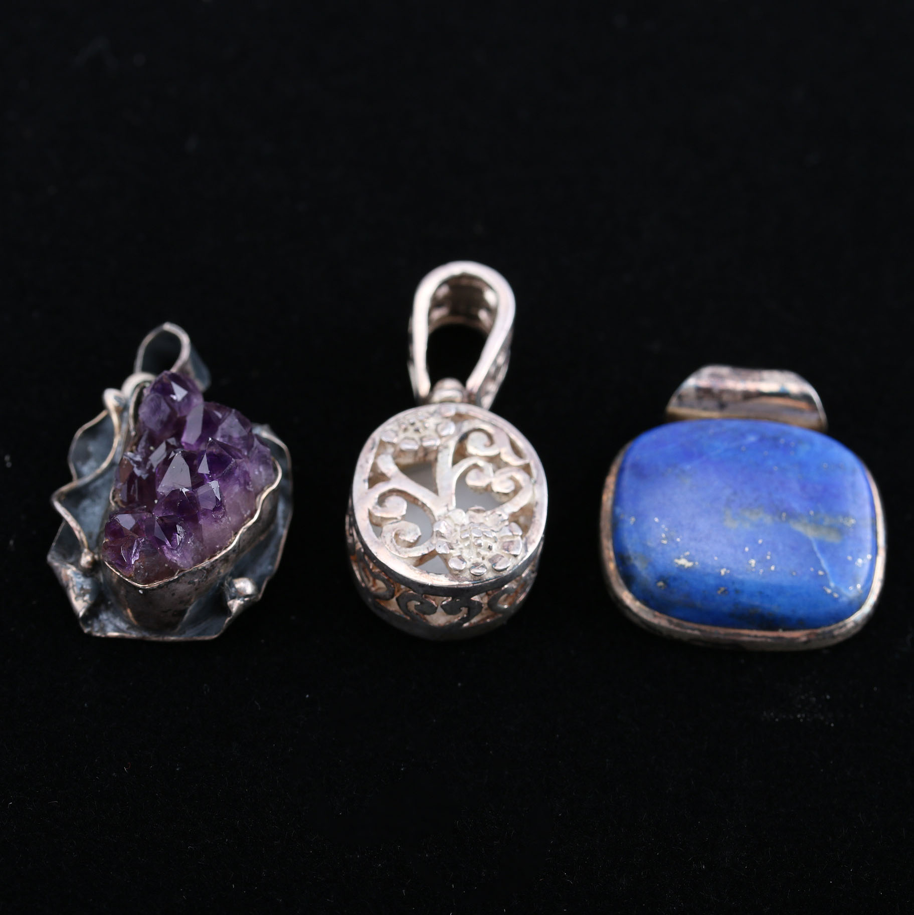Three Sterling Silver Pendants