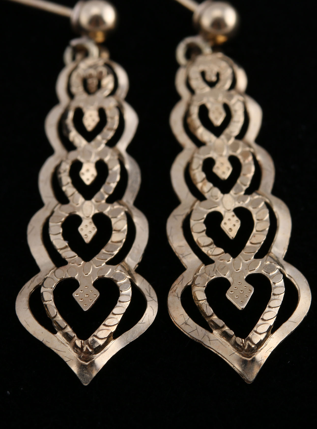 Two Pairs of 14K Yellow Gold Earrings