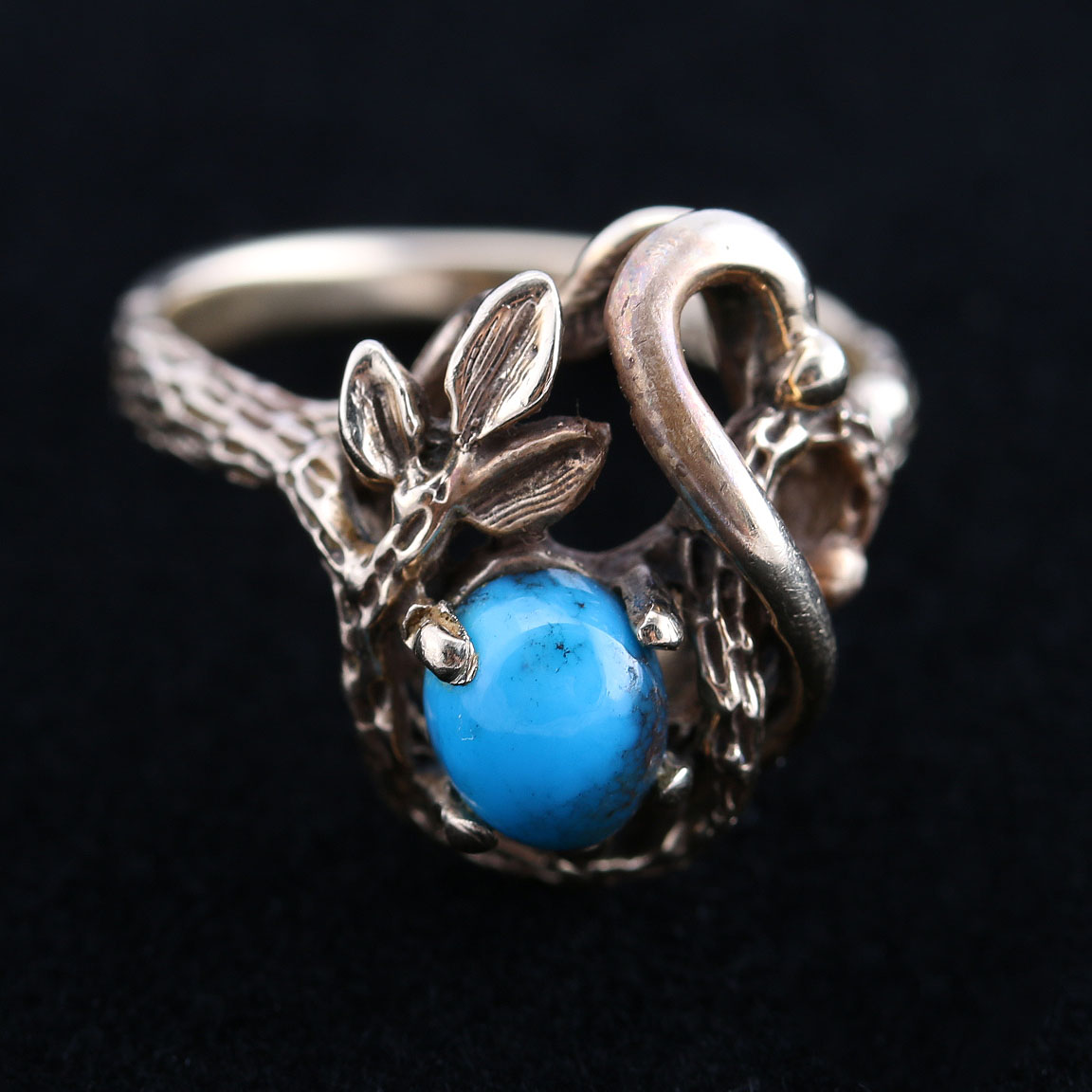 Bruce Mead 14K Yellow Gold Bisbee Turquoise Ring