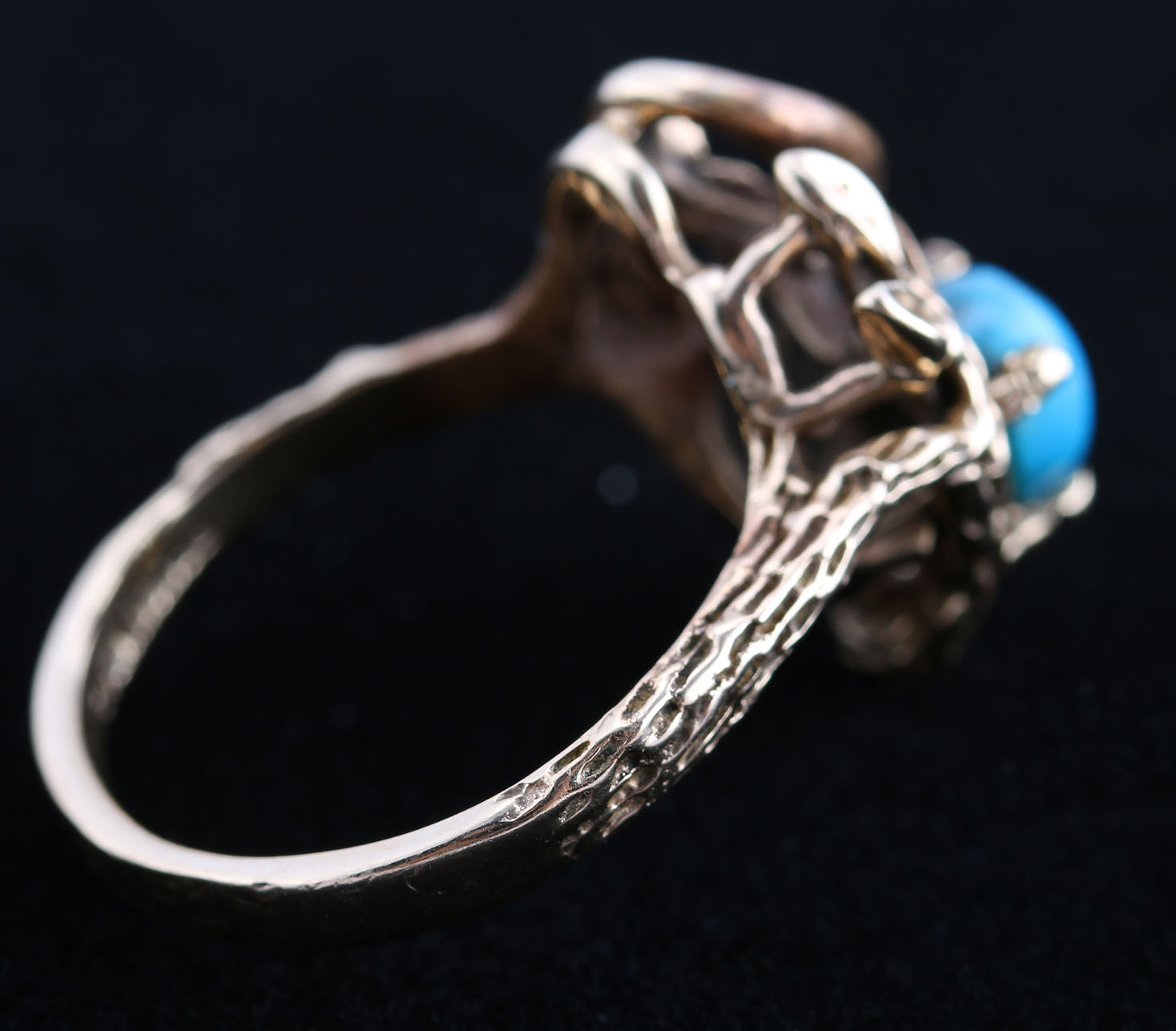 Bruce Mead 14K Yellow Gold Bisbee Turquoise Ring