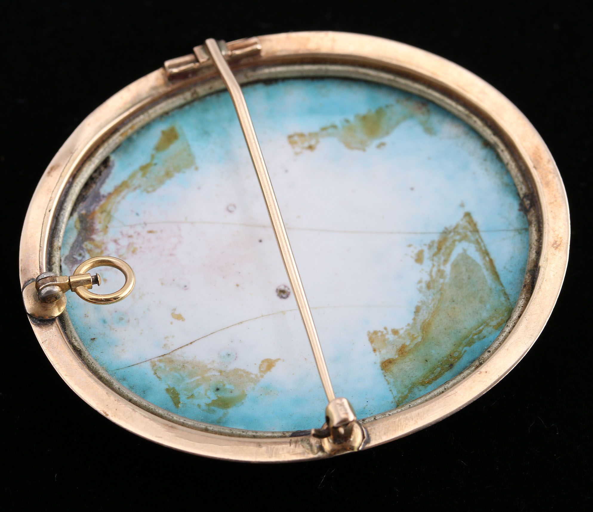 Painted Victorian Portrait Brooch