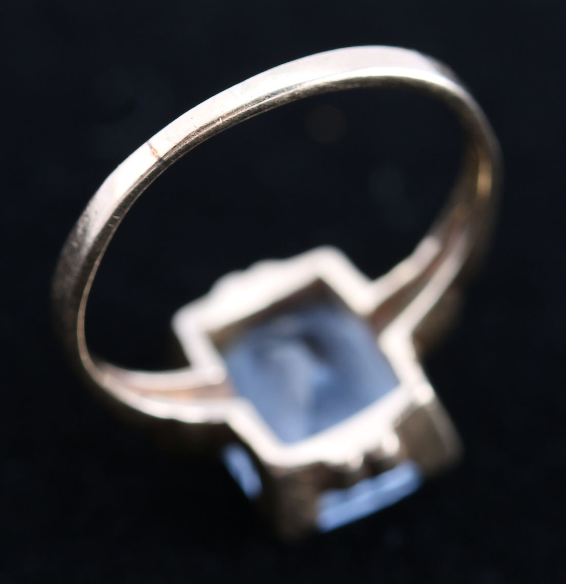 14K Yellow Gold, Diamond, and Synthetic Spinel Ring