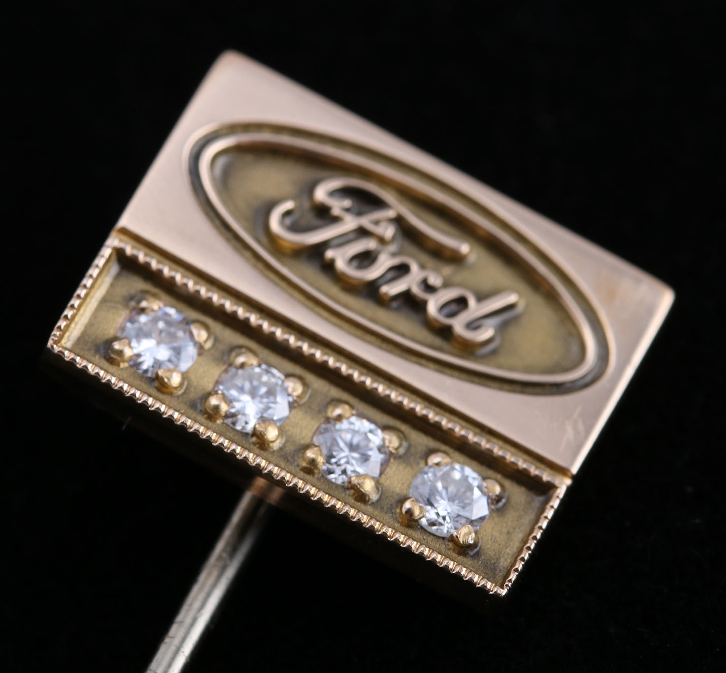 Diamond and 10K Ford Service Hat Pin