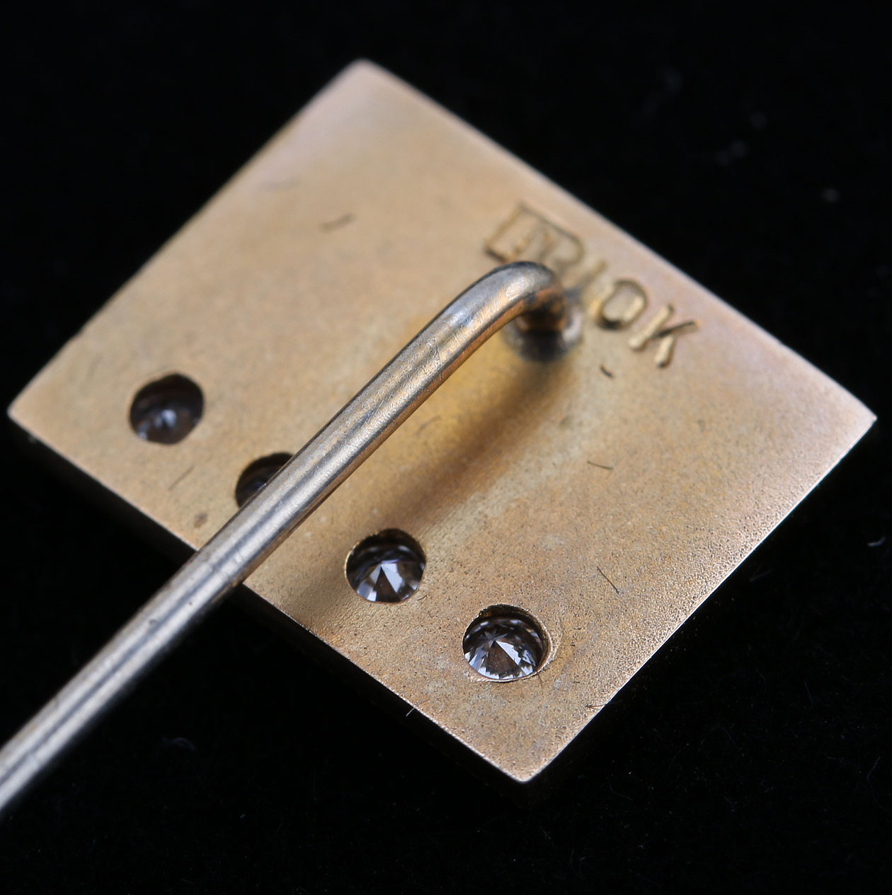 Diamond and 10K Ford Service Hat Pin