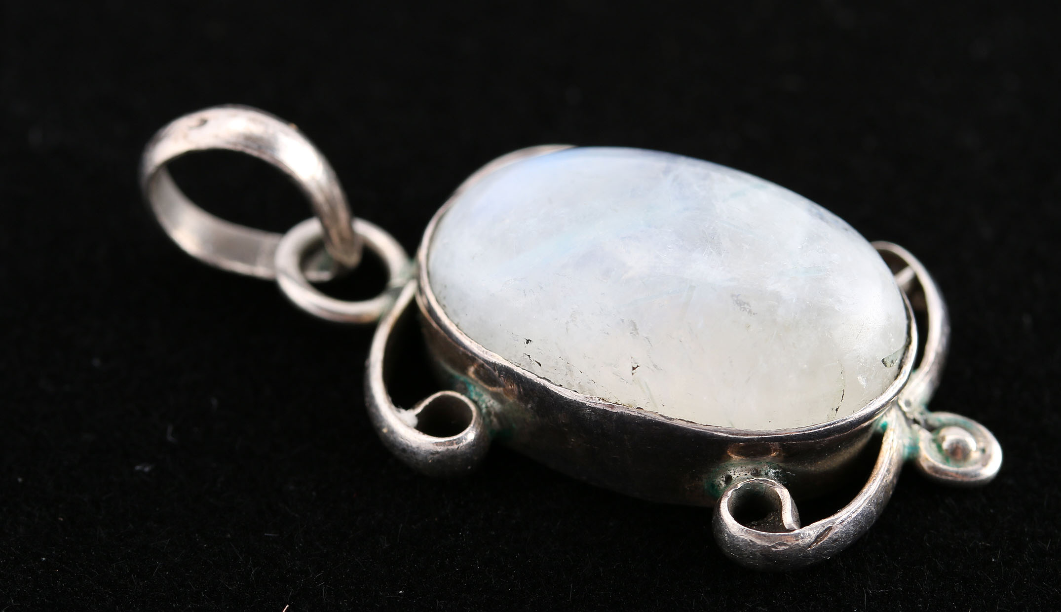 Sterling Silver Turtle Styled Moonstone Pendant