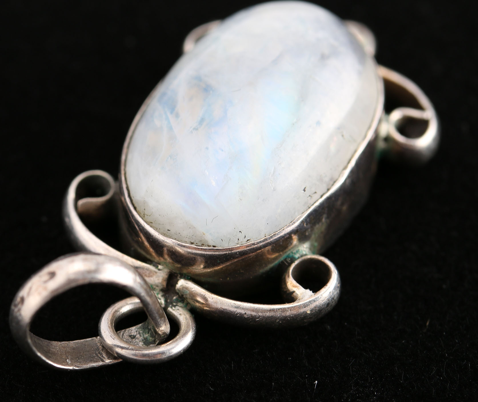 Sterling Silver Turtle Styled Moonstone Pendant