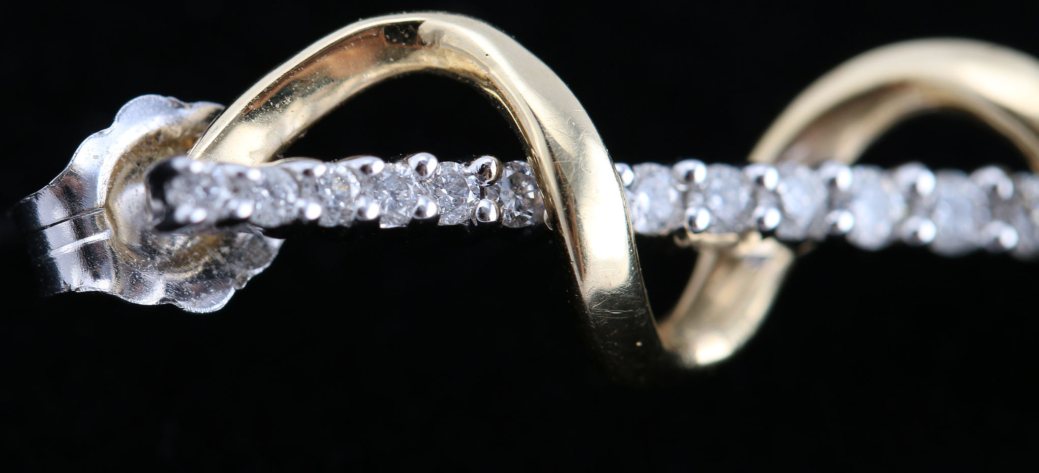 14K Yellow and White Gold Diamond Earrings