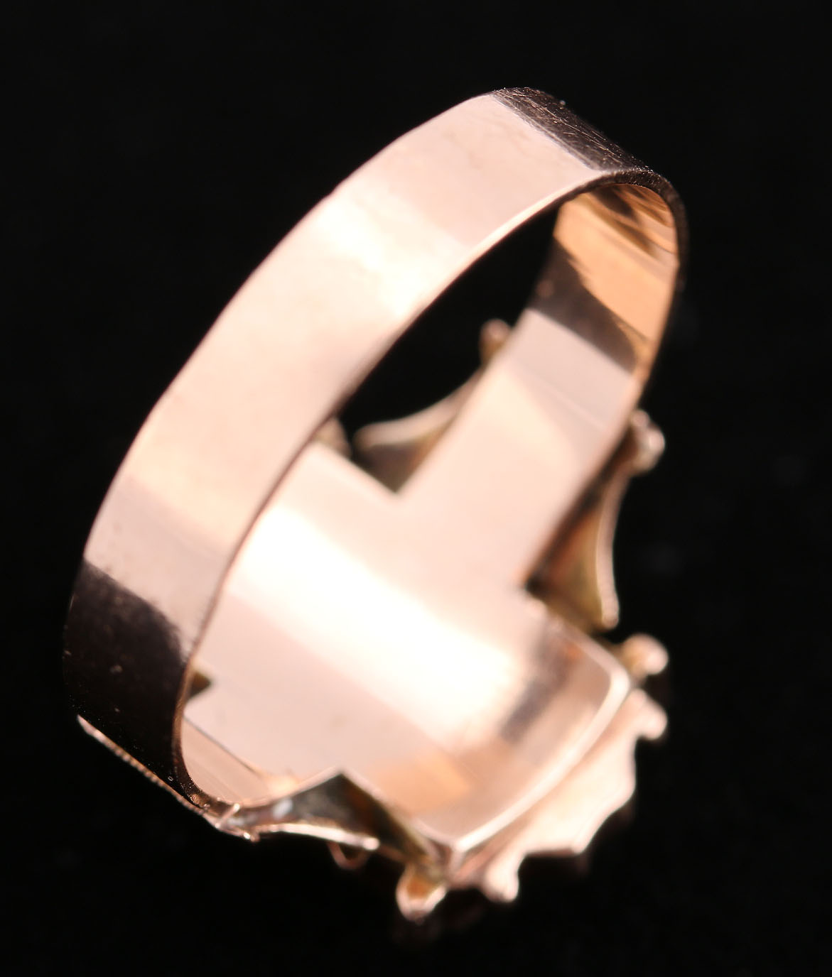 Victorian 10K Rose Gold Cameo Tiger Eye Ring