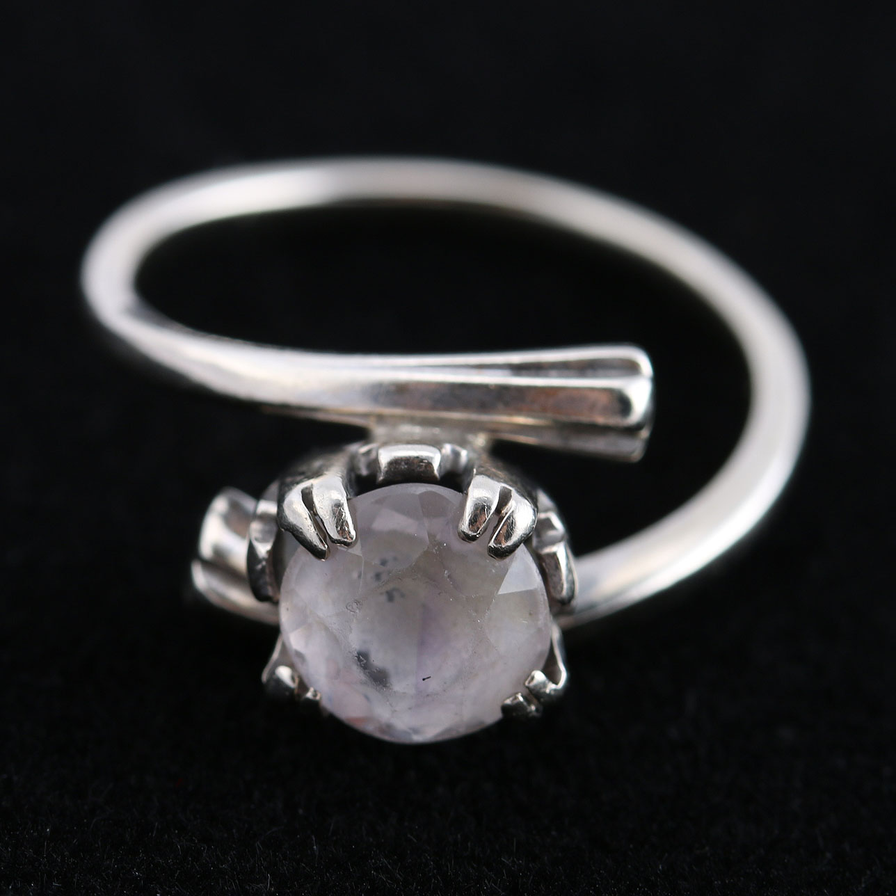 14K White Gold and Natural Quartz Ring